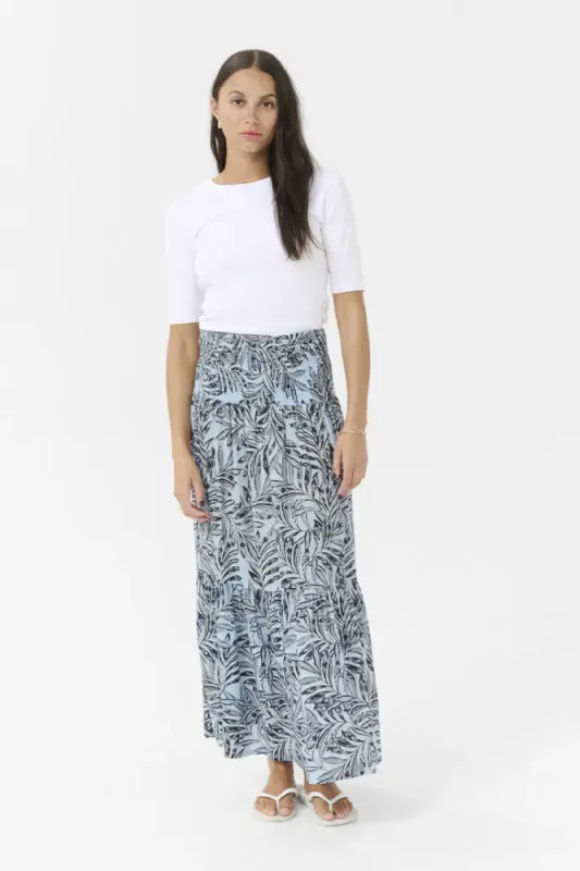Hovedbilde Kaffe Maxi Smock Skirt 10508816 - Blue Leaf 107562