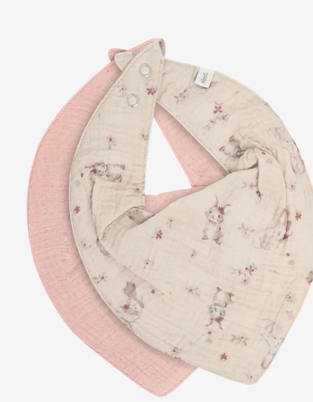 Pippi Bib Muslin W. AOP 2-pack 6966- Rose Tan 597