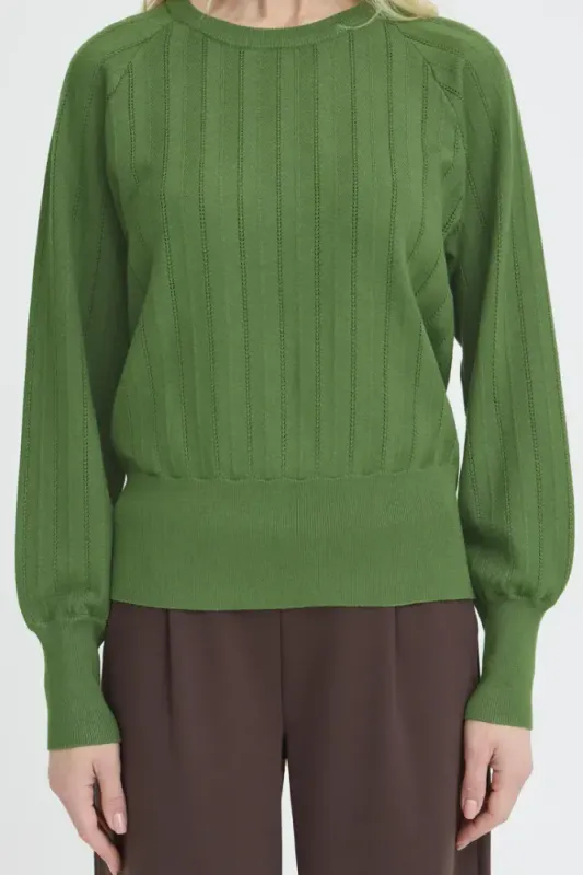 BYMMorla Pointelle Jumper 20819180 - Artichoke Green 180125