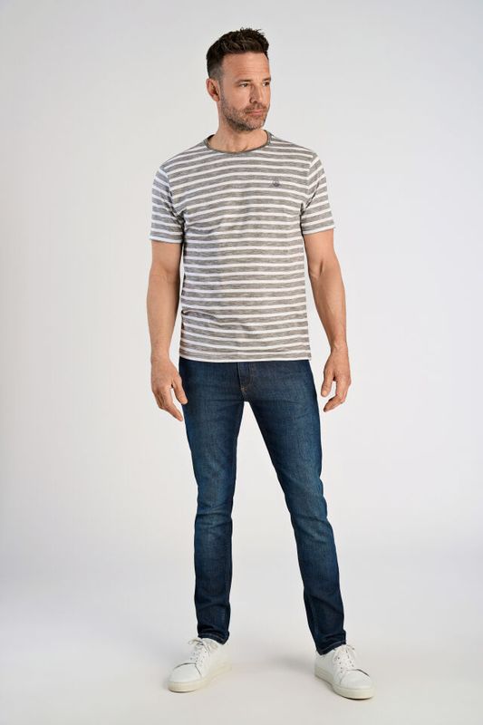 JACK´S Striped T-shirt 3-400108 - Army/Hvite