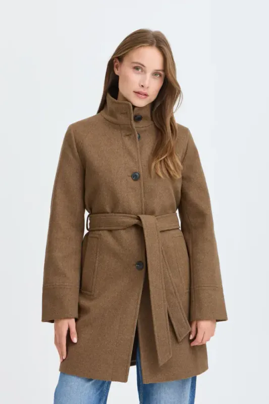 BACalia Mel Cl Coat 20819164  - Sepia Melange 1809281