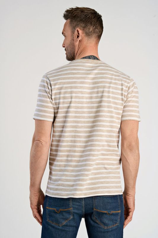 JACK´S Striped T-shirt 3-400108 - Sand/Hvite