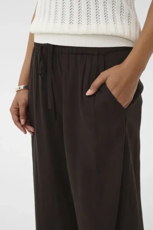 KAMilia Cropped Wide Pants 10509666 - Black Coffey 191111