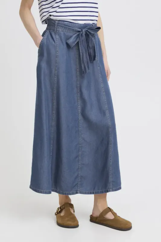 Hovedbilde BYKosmo Wide Skirt 20818784 - Mid Blue Denim 200461