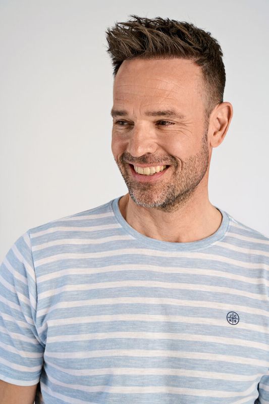 JACK´S Striped T-shirt 3-400108 - Blue/Hvite