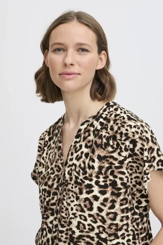 Hovedbilde BYMmjoella V-neck Top 20816529 - Birch Leopard 204522