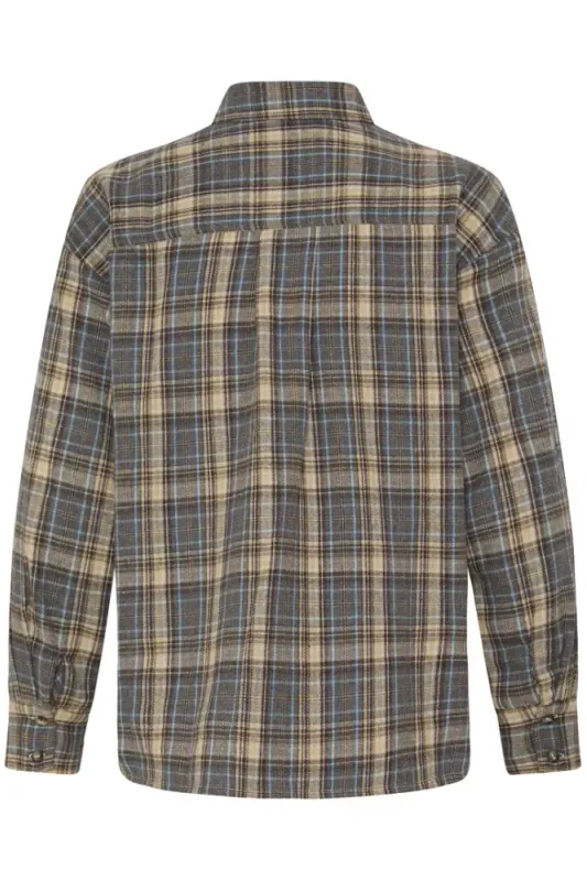 BYFabrice Shirt 20819443 - Grey/ brown Check 900012890