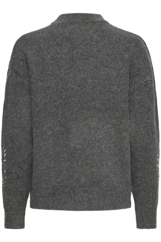Hovedbilde BYMagge Embroided Jumper 20818186 - Dark Grey 200456
