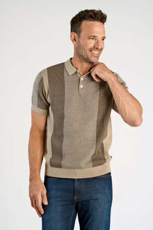 Bison polo knit 80-800022 - sand